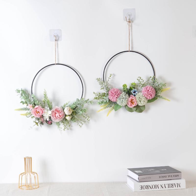 Decorative Flowers & Wreaths Artificial Wreath Metal Wall Hanging Hydrangea Peony Leaves Living Room Home Decoration Props
Decorative Flowers & Wreaths Artificial Wreath Metal Wall Hanging Hydrangea Peony Leaves Living Room Home Decoration Props