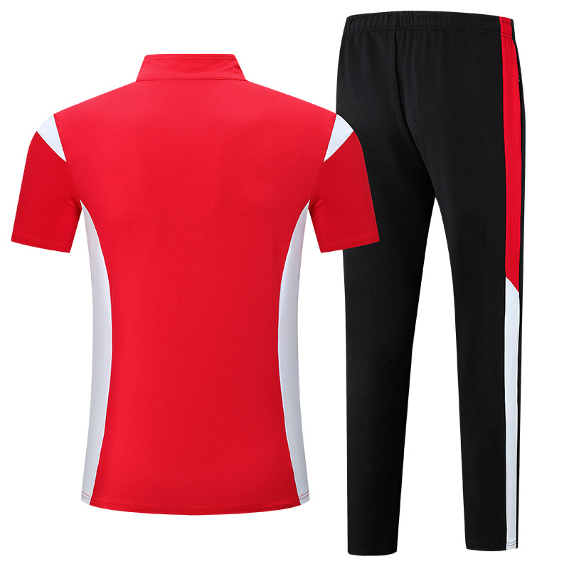 Men's Tracksuits Summer Athletes Running Jacket + Pants Chinese Team Sportswear Cotton Martial Arts Student Short Sleeve Top Unisex Training Suit