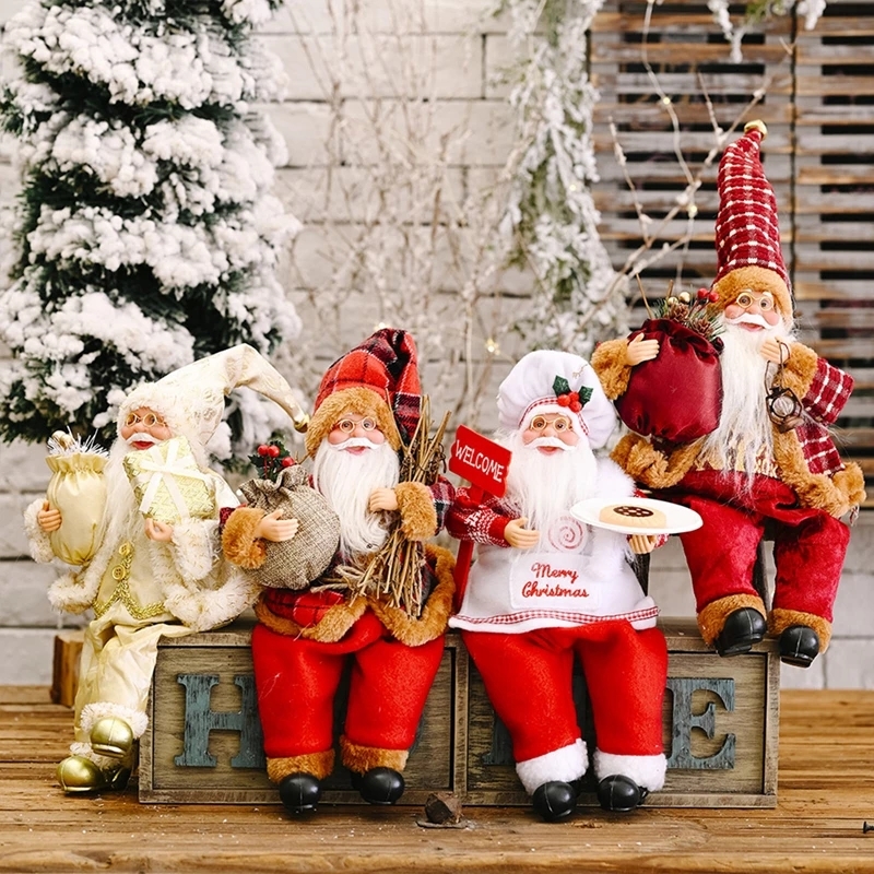 Santa Claus Doll Merry Christmas Decorations For Home Christmas Ornaments Xmas Navidad Gifts Happy New Year 2023