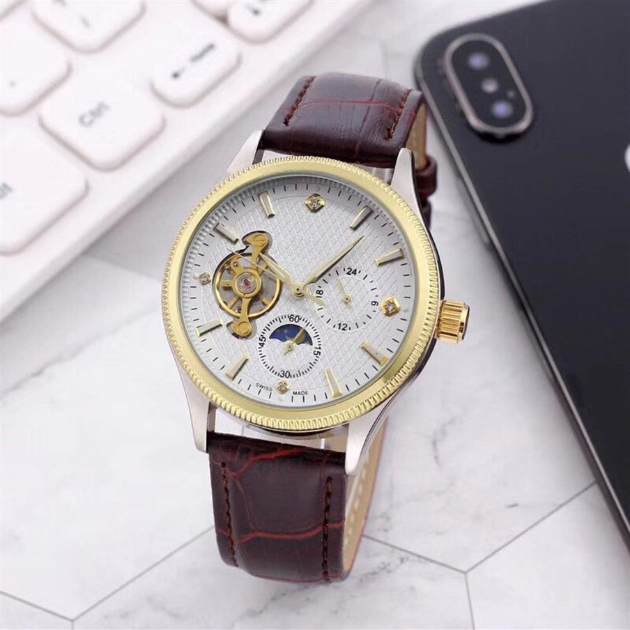 Top brand Gold Mens watches 40mm Dial Moon Phase waterproof fashion man wristwatches Mechanical Automatic Leather Strap Watch For 234l
Top brand Gold Mens watches 40mm Dial Moon Phase waterproof fashion man wristwatches Mechanical Automatic Leather Strap Watch For 234l