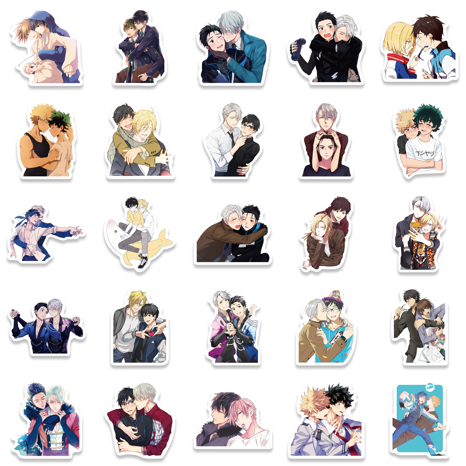 50Pcs Mixed boy love Male protagonist anime sticker Graffiti Kids Toy Skateboard car Motorcycle Bicycle Sticker Decals Wholesale