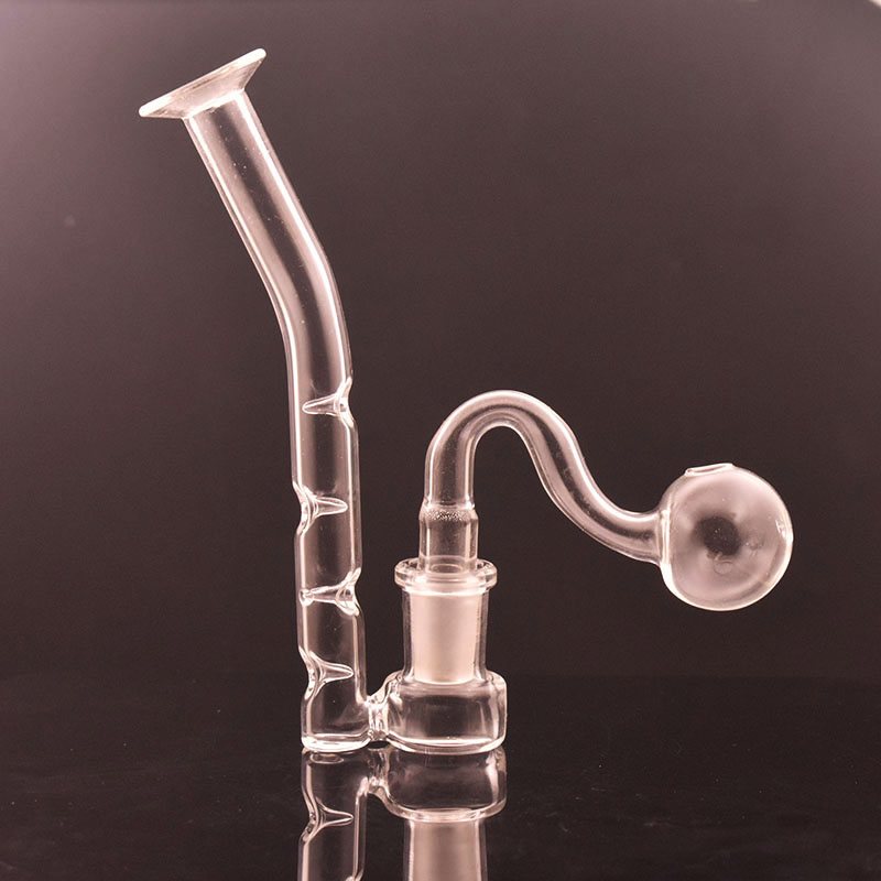 

14mm Joint Glass Bong Adapter J Hook Water Bong Bubbler Ash Catcher DIY Accessories with Glass Oil Burner Pipe Mouthpiece Arc Filter 2pcs