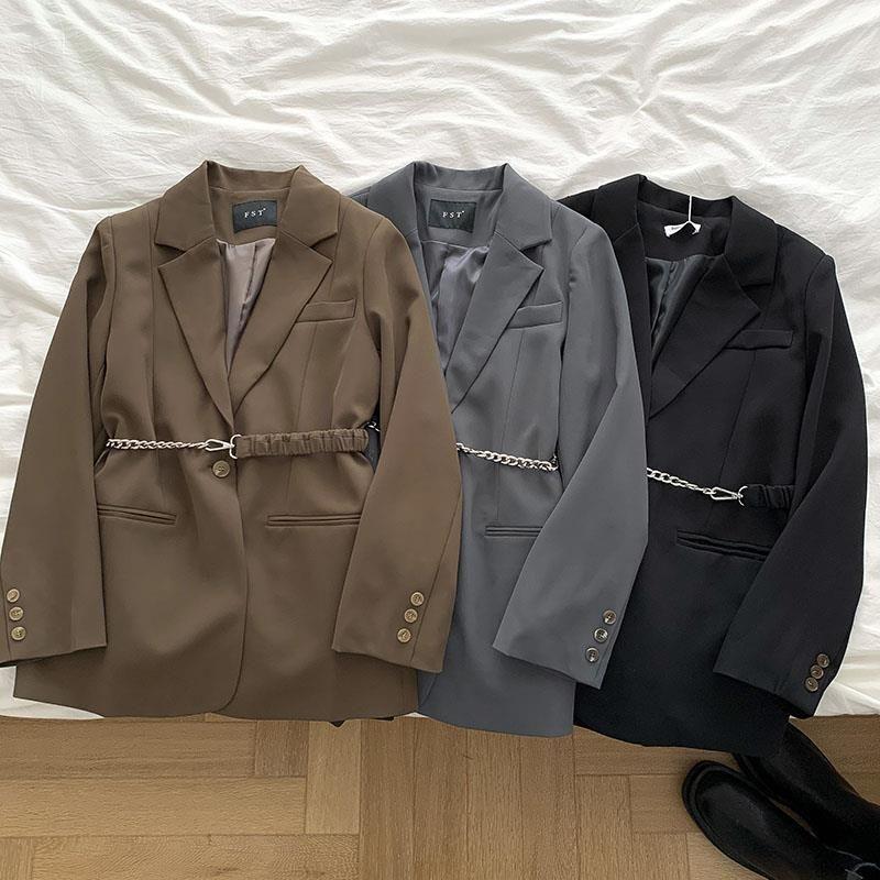 Women' Suits & Blazers Temperament Design Sense Brown Suit Jacket Spring And Autumn Women' Long-sleeved Shirt Small With Belt Blazer W, Black
Women' Suits & Blazers Temperament Design Sense Brown Suit Jacket Spring And Autumn Women' Long-sleeved Shirt Small With Belt Blazer W, Black