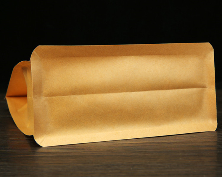 100pcs 3D Thick Stand up Kraft Paper Window Packaging Bag Resealable Coffee Beans Seeds Snack Tea Cereals Powder Wedding Party Gifts Heat Sealing Stor