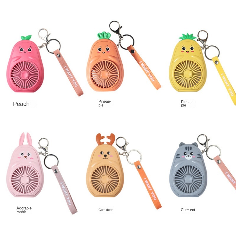 Mini Fan USB Rechargeable Portable Hand Fan Lazy Temporary Travel Shopping Cooling Air Cooler With Key Chain