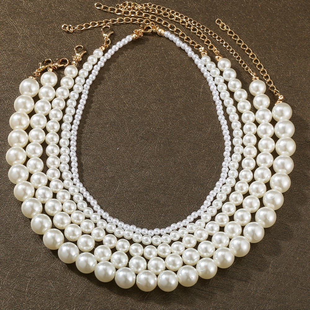 Pearl Necklace Choker Plain Simple Elegant Thickness 0.6 cm and 0.8 cm simple temperament fashion small fresh