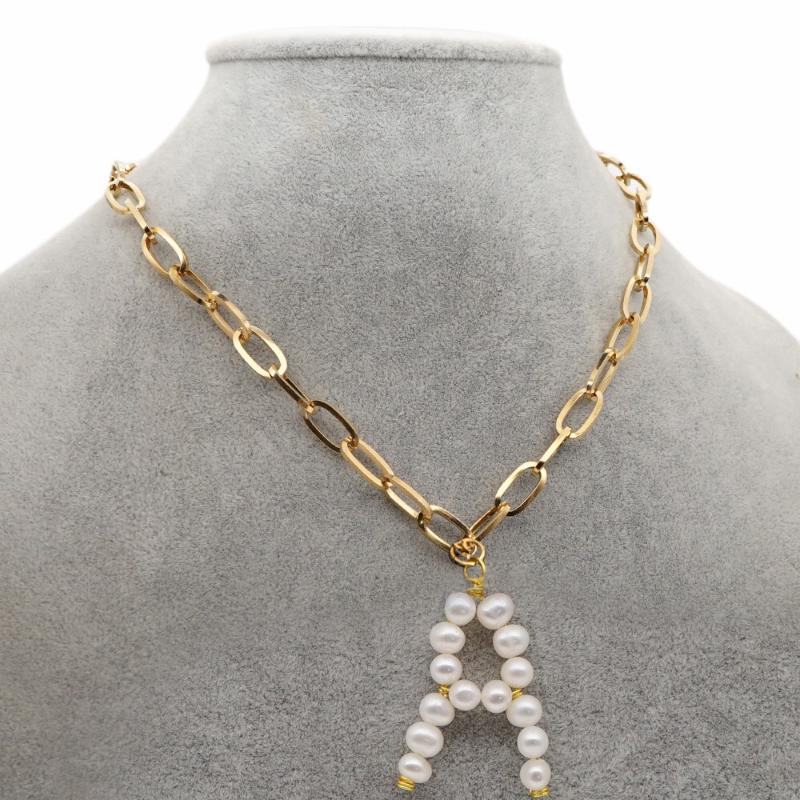 Pendant Necklaces Layered Chain Necklace Gold Plated Stainless Steel Jewelry For Women Freshwater Baroque Pearl Handmade Letter A To ZPendan
Pendant Necklaces Layered Chain Necklace Gold Plated Stainless Steel Jewelry For Women Freshwater Baroque Pearl Handmade Letter A To ZPendan
