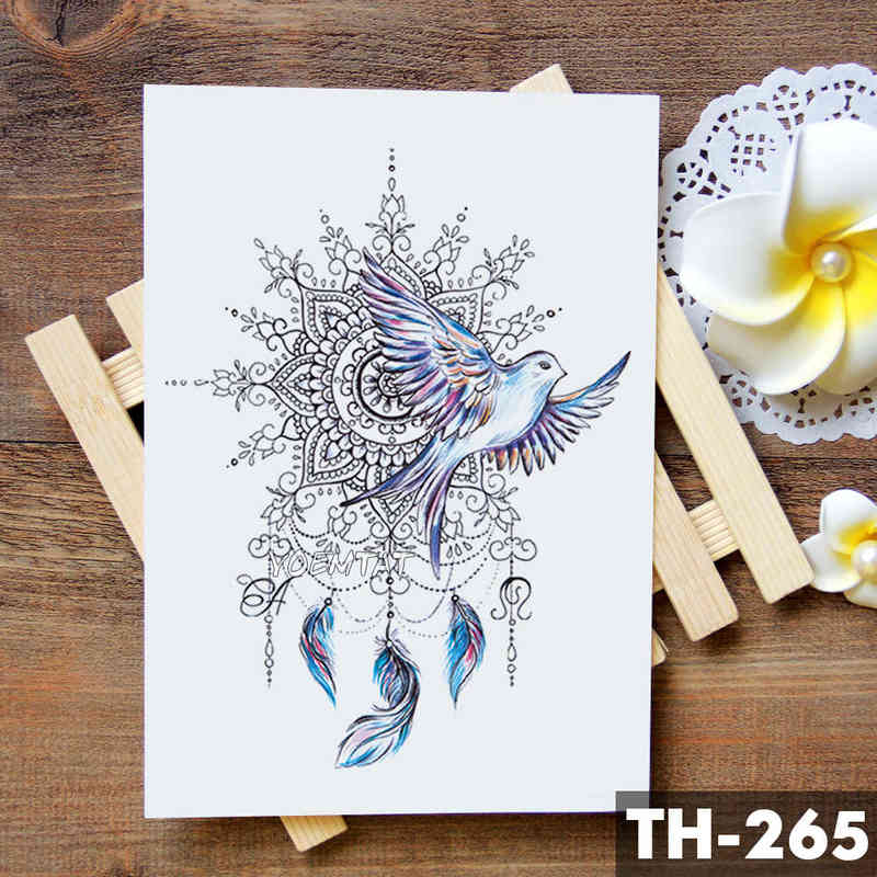 NXY Temporary Tattoo Dream Catcher Moon Lotus Flower Sticker Peony Snake Owl Fox Flash s Small Body Art Waterproof Tatoo 0330