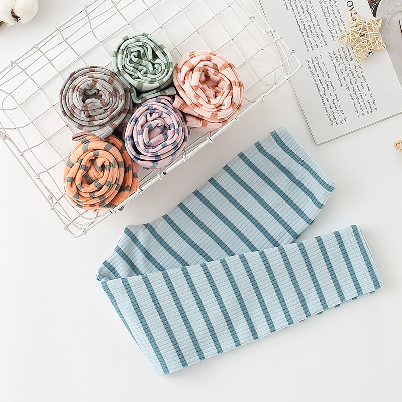 Girls Leggings Spring Autumn Leggins For Kids Striped Children Pants Colored Baby Trousers Cotton Children Bottom Clothing 220512