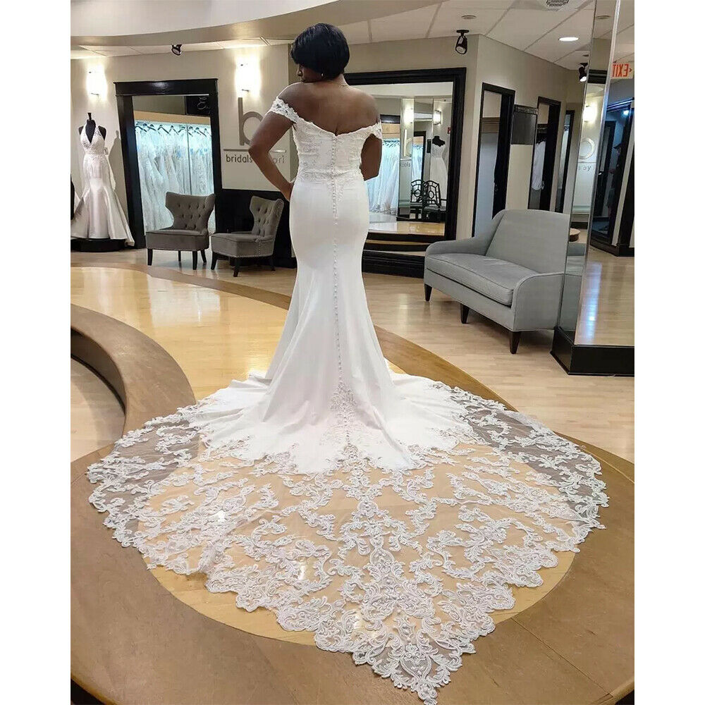South African Wedding Dress 2022 With Lace Train Elegant Satin Black Girls Mermaid Bohemian Wedding Gowns Country Outdoor White Garden Bridal Vestido 