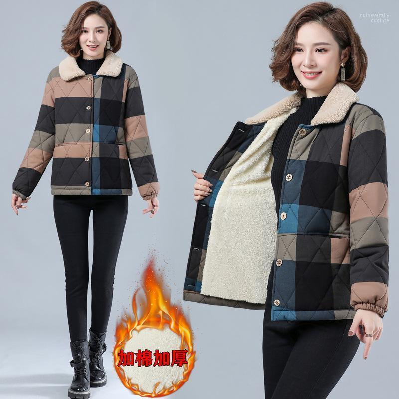 Women's Down & Parkas Winter Middle Aged Mother Grid Printing Cotton Coat Plus Velvet Thicken Ladies Coats Single-Breasted Loose Jacket Guin, Purple
Women's Down & Parkas Winter Middle Aged Mother Grid Printing Cotton Coat Plus Velvet Thicken Ladies Coats Single-Breasted Loose Jacket Guin, Purple
