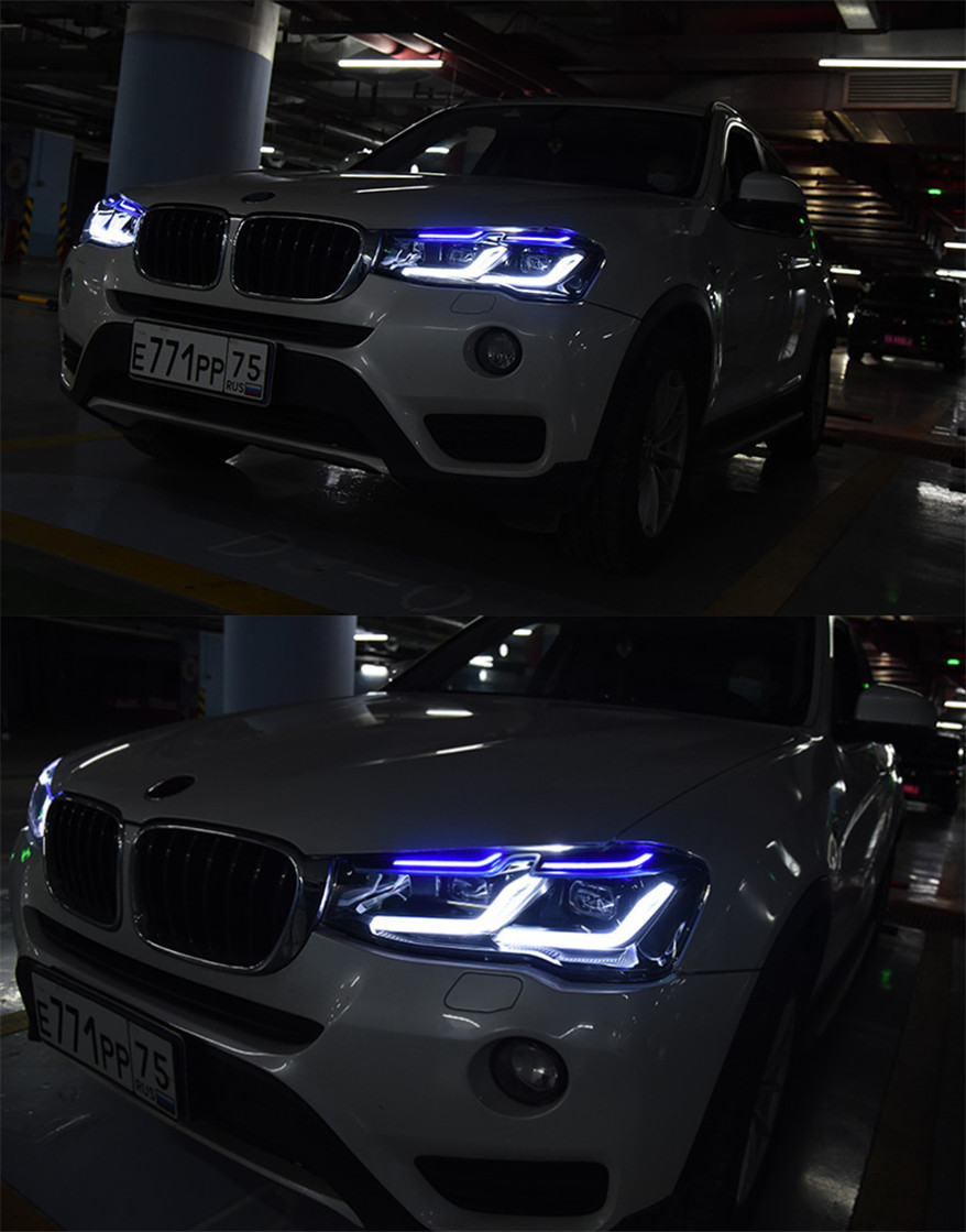 LED Headlights For X3 F25 20 10-20 17 LCI Headlight Assembly Daytime Running Lights Blue DRL Turn Signal Front Lamp
