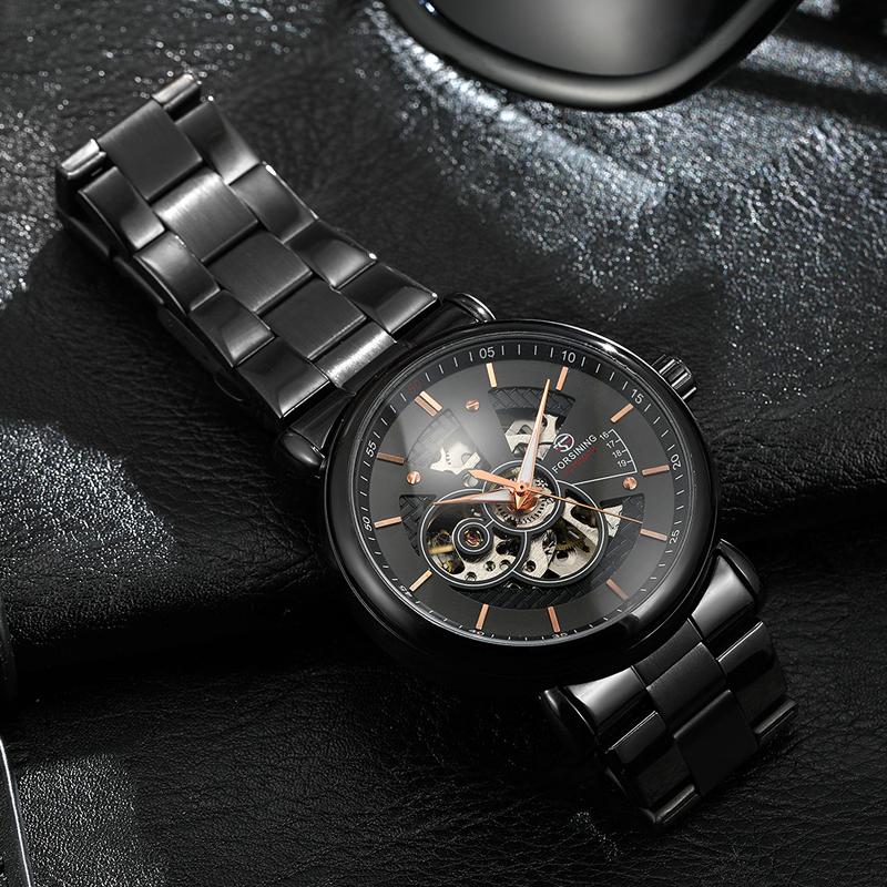 Wristwatches Forsining Black Clock Luminous Design Stainless Steel Men's Mechanical Watches Top Relogio MasculinoWristwatches Wristwatch
Wristwatches Forsining Black Clock Luminous Design Stainless Steel Men's Mechanical Watches Top Relogio MasculinoWristwatches Wristwatch