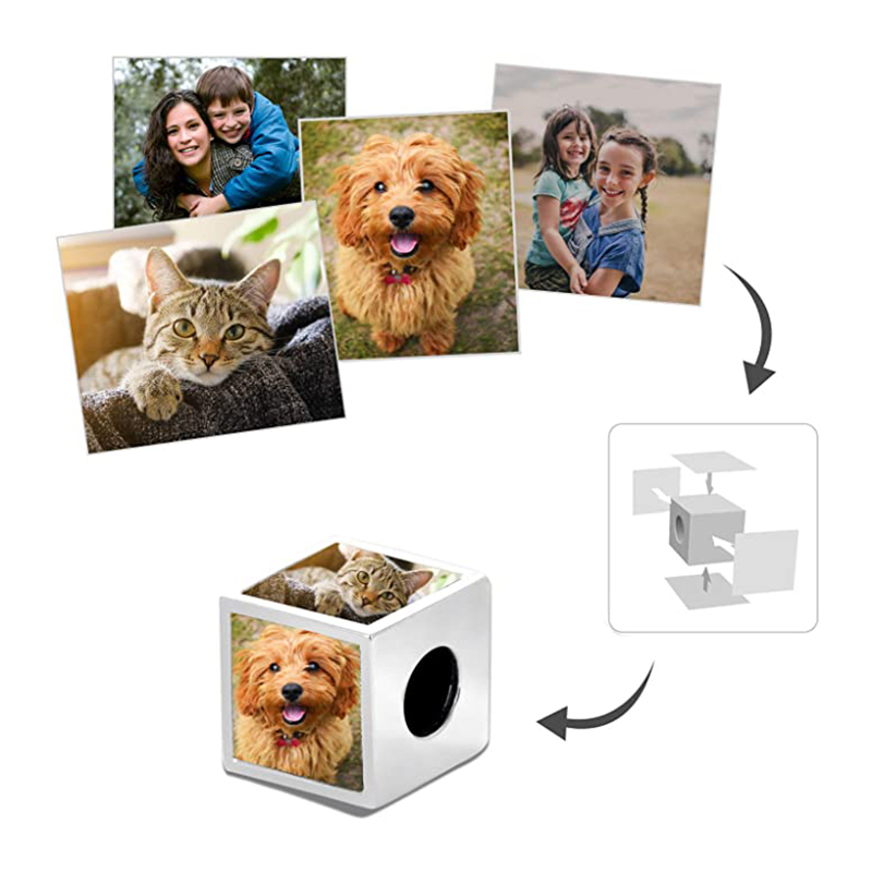 Personalized Four-Sided Three-Sided Two-Sided Photo Charm 925 Sterling Silver Customized Bead Holds 2/3/4 Images Pictures
Personalized Four-Sided Three-Sided Two-Sided Photo Charm 925 Sterling Silver Customized Bead Holds 2/3/4 Images Pictures