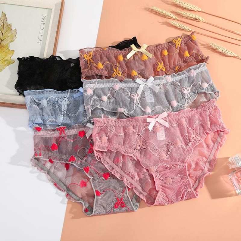 Women's Panties Women Sexy Lace Lingerie Temptation Low-waist Love Pattern Underpants Female Transparent Hollow Out Briefs Underwear, 05
Women's Panties Women Sexy Lace Lingerie Temptation Low-waist Love Pattern Underpants Female Transparent Hollow Out Briefs Underwear, 05