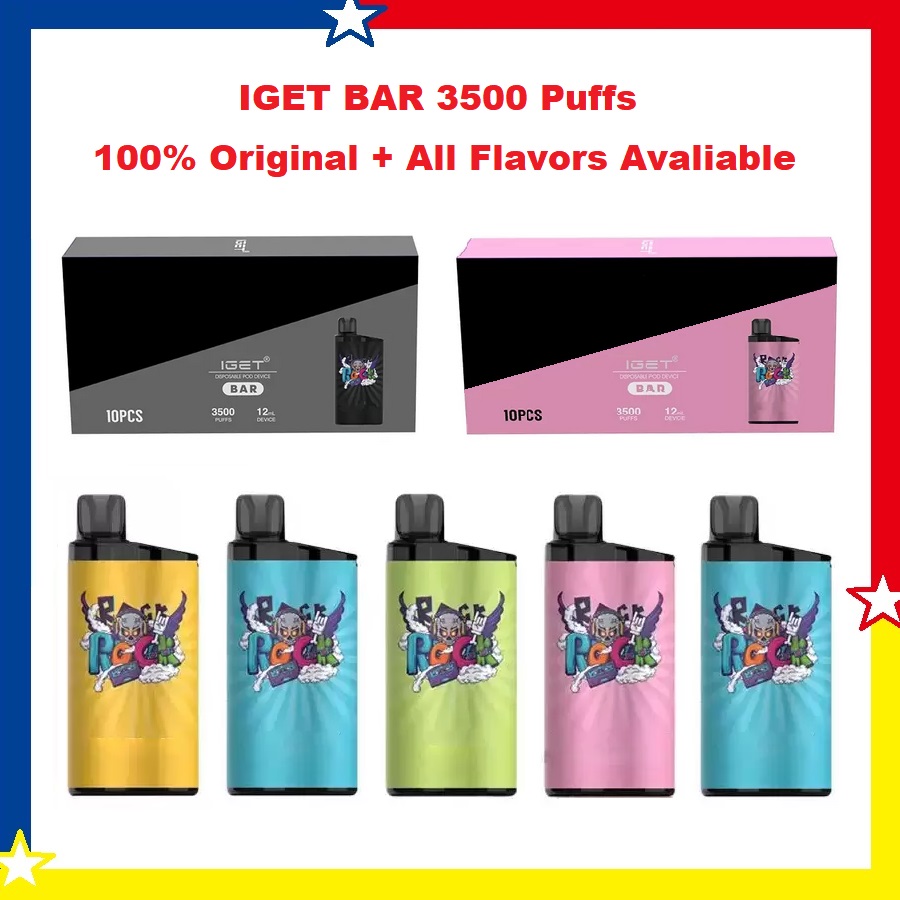 100% Original IGET BAR Disposable Vape Pen 3500 Puffs E cigarettes Pod Device Kit 950mAh Battery 12ml Prefilled Pods Cartridge Box Mod VS KING
100% Original IGET BAR Disposable Vape Pen 3500 Puffs E cigarettes Pod Device Kit 950mAh Battery 12ml Prefilled Pods Cartridge Box Mod VS KING