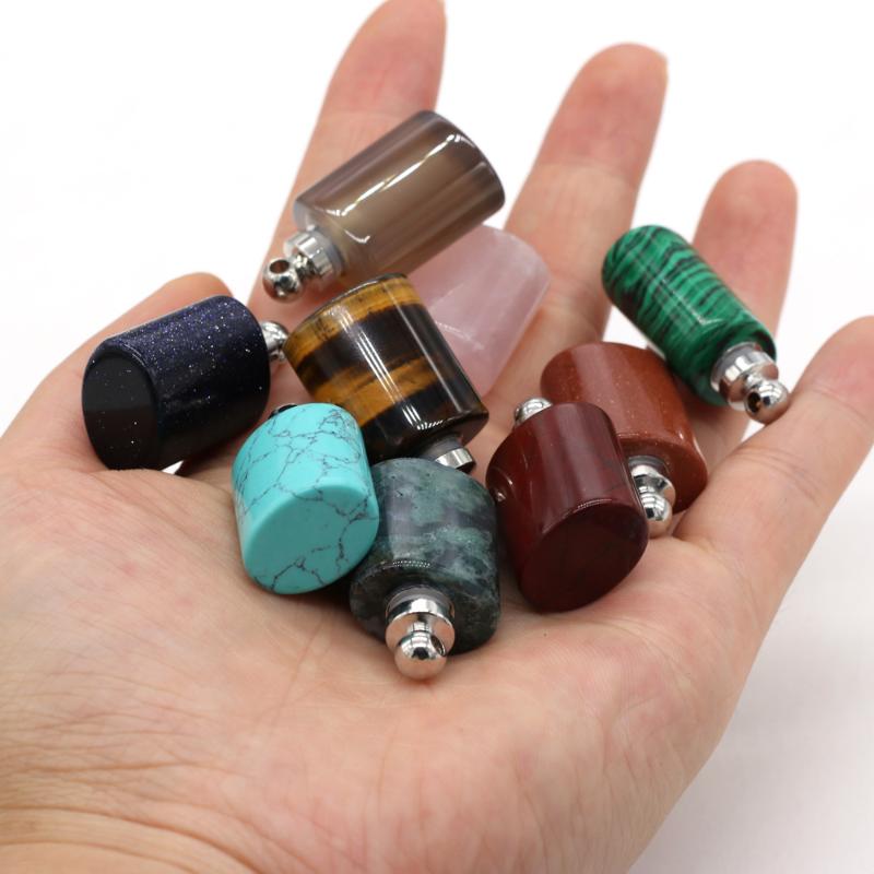 Pendant Necklaces Natural Stone Perfume Bottle Flat Cylindrical Semi-precious Exquisite Charms For Jewelry Making DIY Necklace Accessory
Pendant Necklaces Natural Stone Perfume Bottle Flat Cylindrical Semi-precious Exquisite Charms For Jewelry Making DIY Necklace Accessory