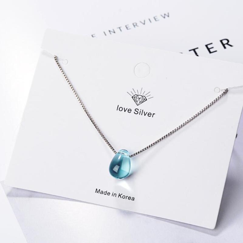 Chains Literary Blue Crystal Water Drop Pendant Necklaces For Women Short Clavicle Chain Choker Jewelry Girl SAN39Chains
Chains Literary Blue Crystal Water Drop Pendant Necklaces For Women Short Clavicle Chain Choker Jewelry Girl SAN39Chains