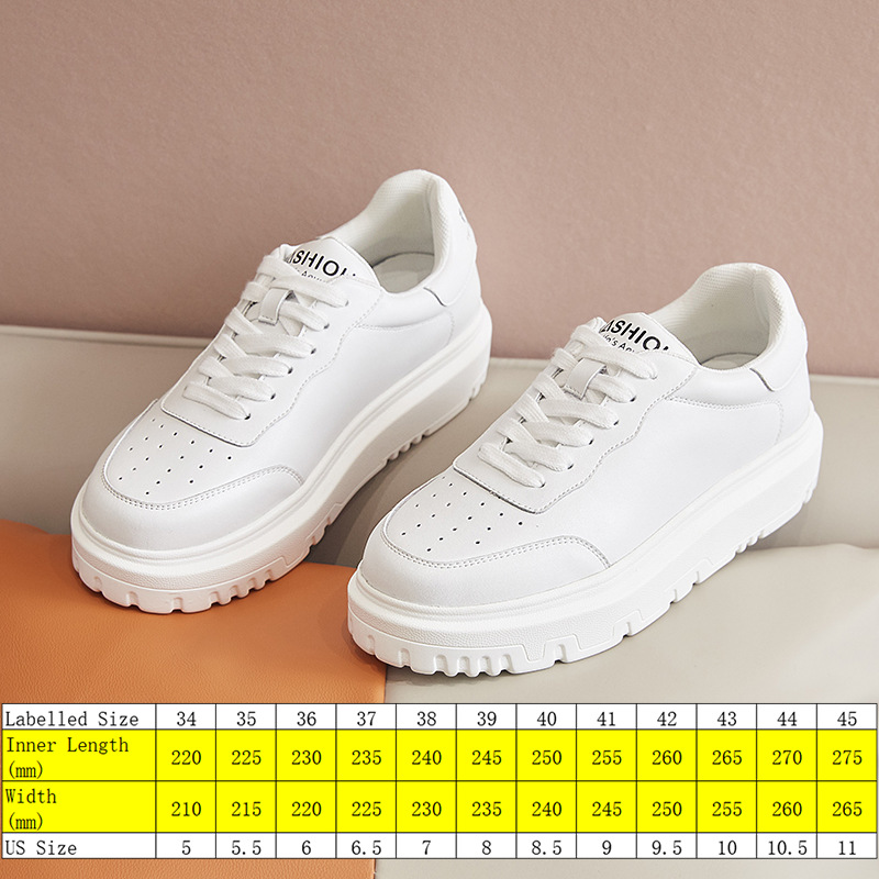 genuine leather women fashion sneakers chunky shoes dad platform women casual shoes 4cm high spring autumn leisure shoes, White
genuine leather women fashion sneakers chunky shoes dad platform women casual shoes 4cm high spring autumn leisure shoes, White