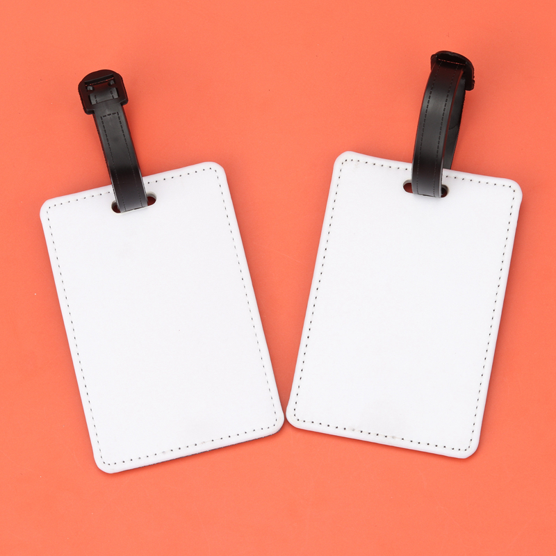 DIY Sublimation Luggage Tags Other Household Sundries Blank Shiny PU Leather Package Tag Heat Transfer Name ID Card Identify Label Pendants JY1189