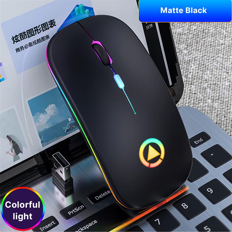 Epacket Wireless Mice Bluetooth RGB Rechargeable Silent Mouse Computer LED Backlit Ergonomic Gaming Mouse For Laptop PC2412296H