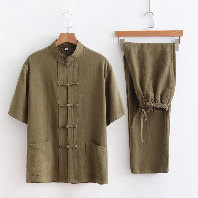 Ethnic Clothing Mandarin Collar Men Kong Fu Suit Short Sleeve Vintage Hand Button Casual Chinese Tang Cotton Linen Shirt&PantsEthnic
Ethnic Clothing Mandarin Collar Men Kong Fu Suit Short Sleeve Vintage Hand Button Casual Chinese Tang Cotton Linen Shirt&PantsEthnic