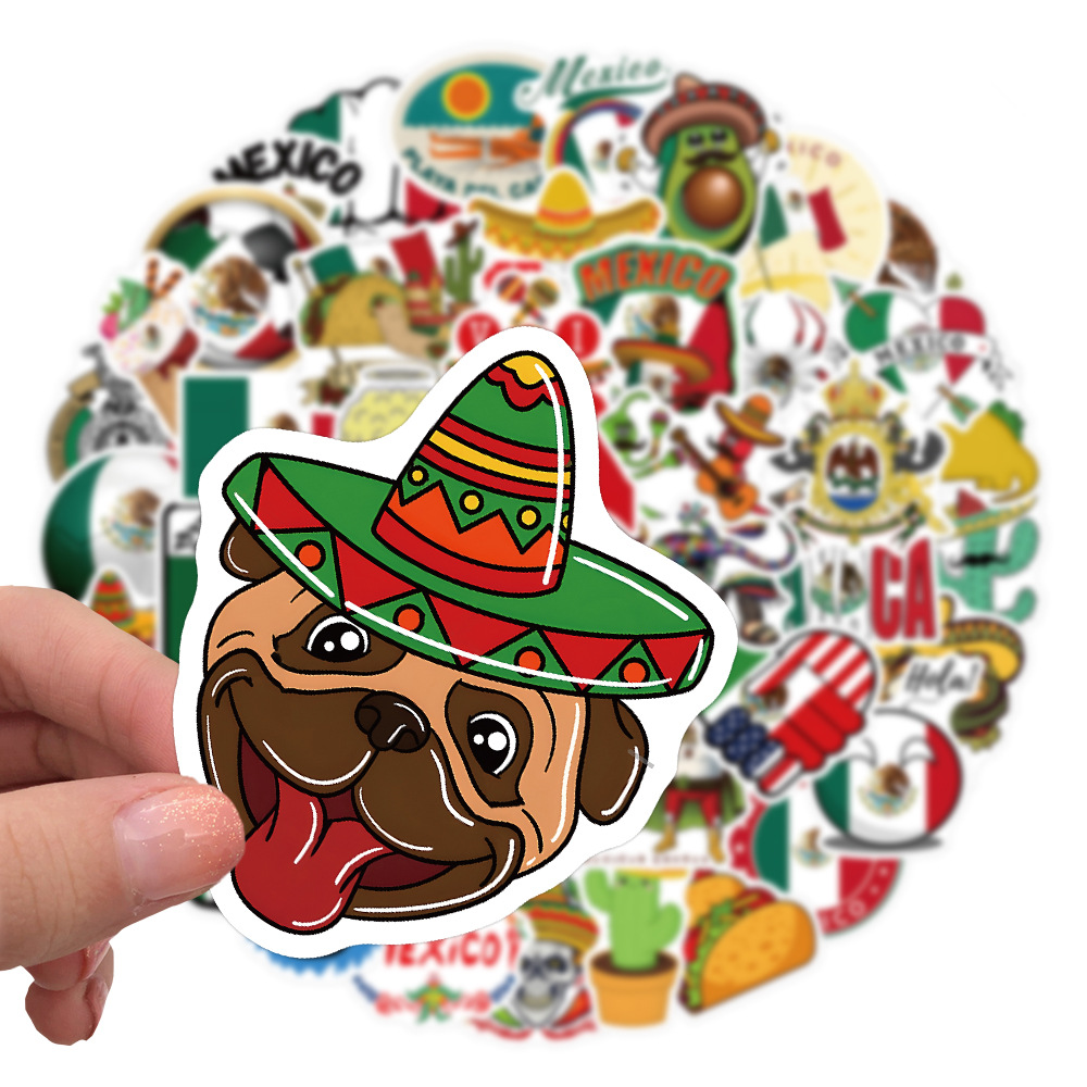 60PCS Skateboard Stickers Mexican customs For Car Baby Scrapbooking Pencil Case Diary Phone Laptop Planner Decoration Book Album Kids Toys DIY Decals