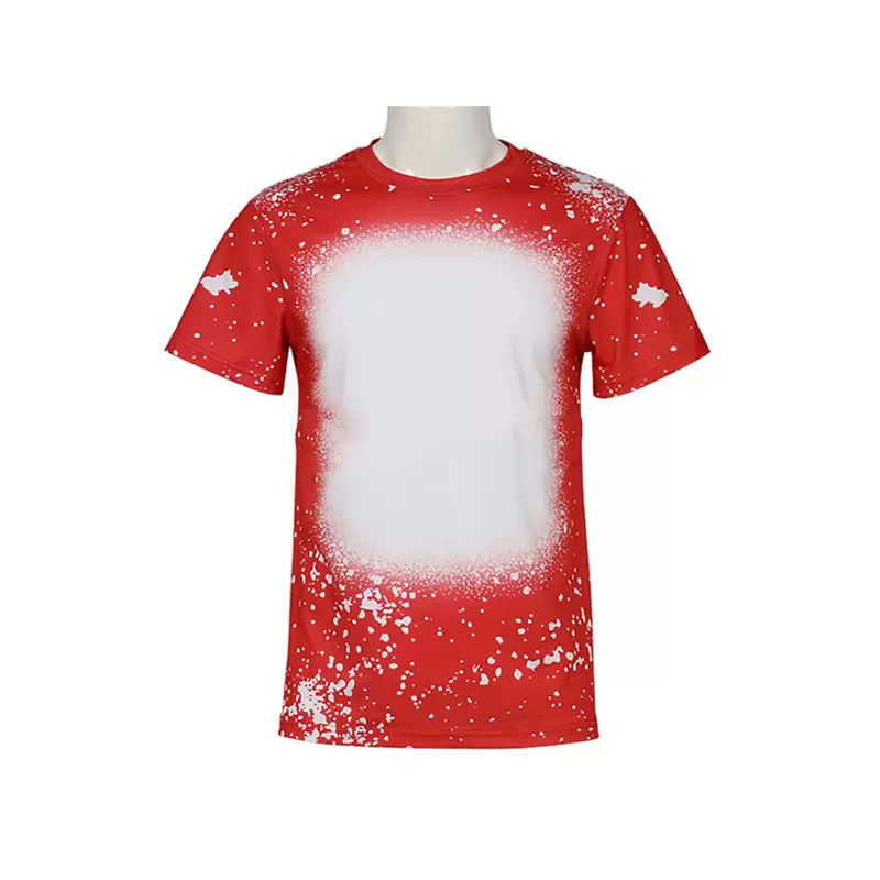 Wholesale Party Sublimation Bleached Shirts Cotton Feel Heat Transfer Blank Bleach Shirt Bleached Polyester T-Shirts