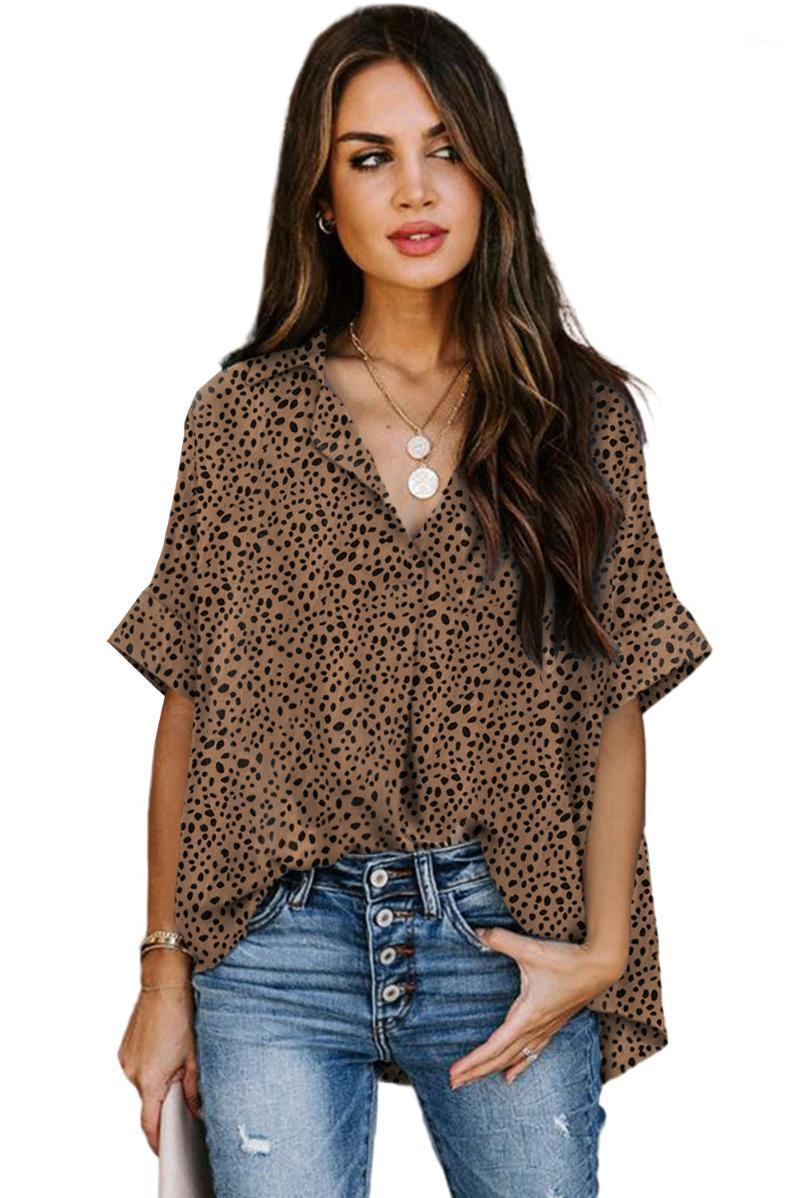 Women' Blouses & Shirts Leopard/Dot Print V Neck Drape Front Blouse Top Women Summer Casaul Loose Tops
Women' Blouses & Shirts Leopard/Dot Print V Neck Drape Front Blouse Top Women Summer Casaul Loose Tops