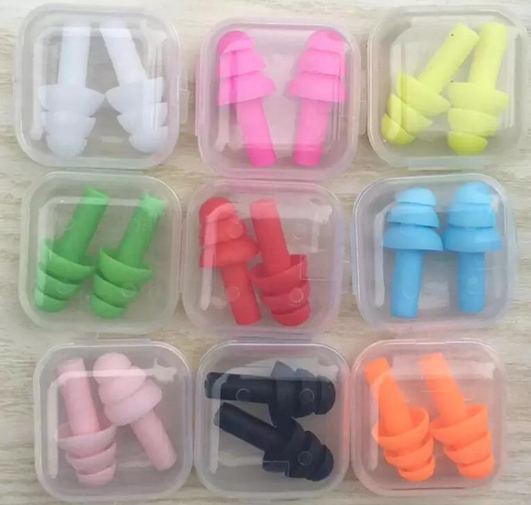 Silicone Earplugs Bathroom Swimmers Soft and Flexible Ear Plugs for shower travelling & sleeping reduce noise Ear plug multi colors