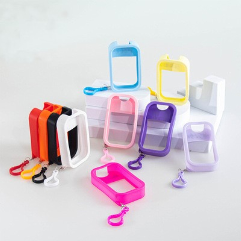 Practical Colorful Silicone Keychain 45ML Portable Hand Sanitizer Perfume Bottle Key Chain Key Ring