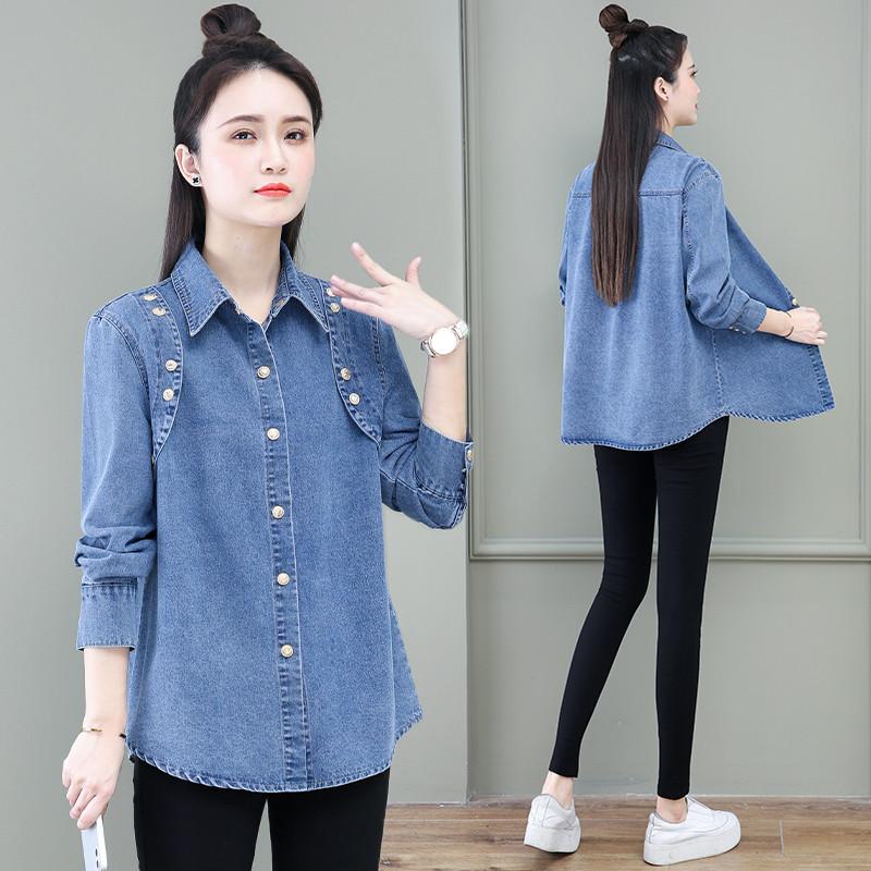 Women' Blouses & Shirts Vintage Denim Shirt Women 2022 Spring Autumn Korean Long Sleeves Ladies Jeans Blouse Fashion Casual Tops Female H23, Denim blue
Women' Blouses & Shirts Vintage Denim Shirt Women 2022 Spring Autumn Korean Long Sleeves Ladies Jeans Blouse Fashion Casual Tops Female H23, Denim blue