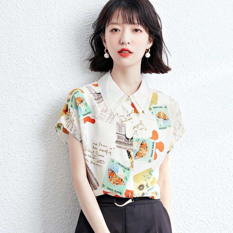 Women' Blouses & Shirts Women Summer Doll Collar Sleeve Print Chiffon Blouse Top Female Clothing Camisas Mujer, Beige
Women' Blouses & Shirts Women Summer Doll Collar Sleeve Print Chiffon Blouse Top Female Clothing Camisas Mujer, Beige