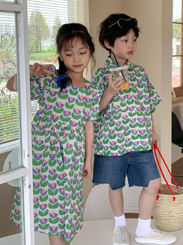 Childrens Shirt Summer Girls Floral Dress Korean Version Boys Floral Shirt Dresses Children Cotton Casual 220614
Childrens Shirt Summer Girls Floral Dress Korean Version Boys Floral Shirt Dresses Children Cotton Casual 220614