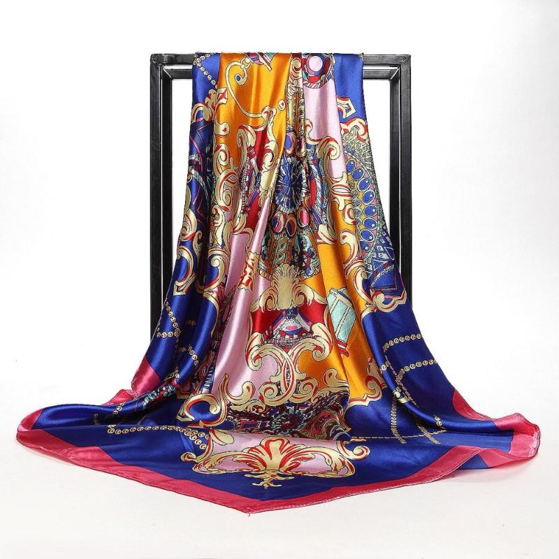 Scarves Spring Hijab Silk Scarf Shawl Fashion Accessorries Muslim Head Women 90 90cm Elegant Chain Pattern Square ScarvesScarves
Scarves Spring Hijab Silk Scarf Shawl Fashion Accessorries Muslim Head Women 90 90cm Elegant Chain Pattern Square ScarvesScarves