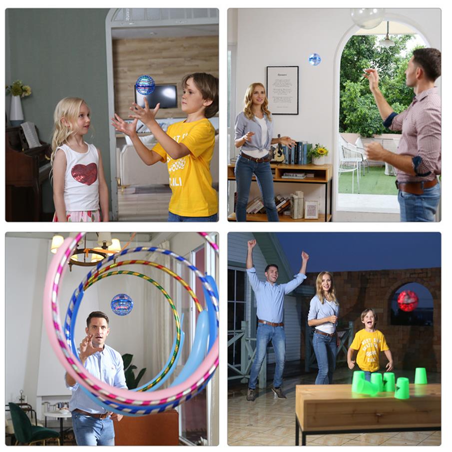 Original Flynova Pro Fly Ball Spinner Magic Drone Hover Sensory Hand Control Boomerang with LED Light Toys Kids Family Gift 220311