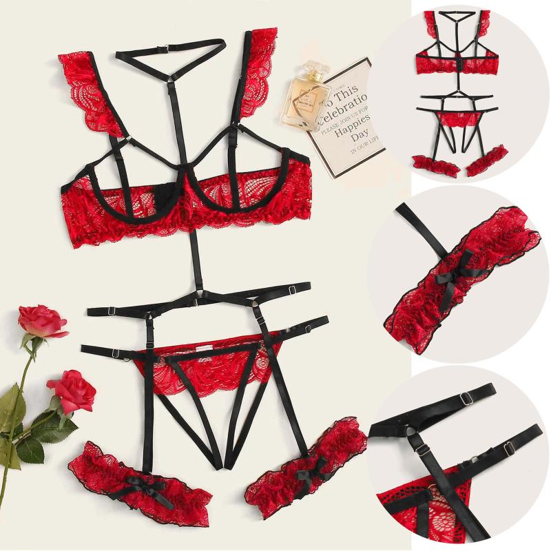 Bras Sets Lingerie Set Sexy Fashion Lace Underwear Sleepwear Steel Ring Pajamas Garter Bielizna Erotyczna Erotic UnderwearBras, Black
Bras Sets Lingerie Set Sexy Fashion Lace Underwear Sleepwear Steel Ring Pajamas Garter Bielizna Erotyczna Erotic UnderwearBras, Black