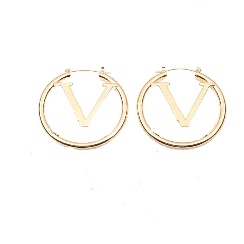 Luxurys Designers Pattern Hoop Earrings For Women Simple Letters Hollow Personality Large Size Earring Jewelry Lady In Bulk