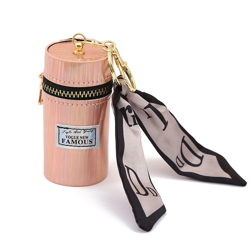 Laser Lipstick Bag Keychains Letter Silk Scarf Key Chains Ring Fashion Design PU Leather Coin Purse Case Pouches Pendant Car Keyring Charm Jewelry for