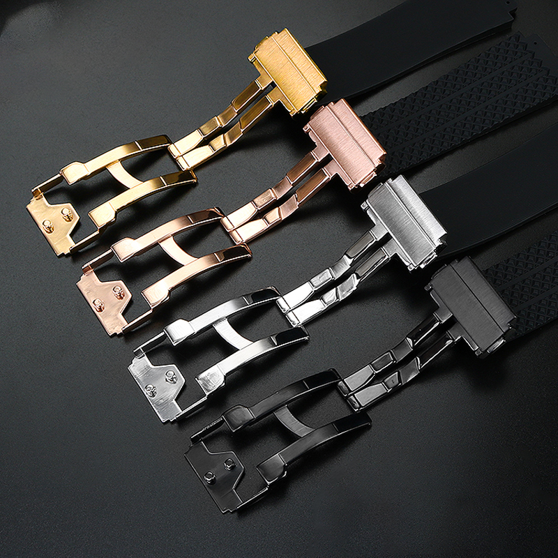 Watchband for HUBLOT BIG BANG Silicone 25x19mm Waterproof Men's Watch Strap Chain Watch Accessories Rubber Bracelet wristband 220620