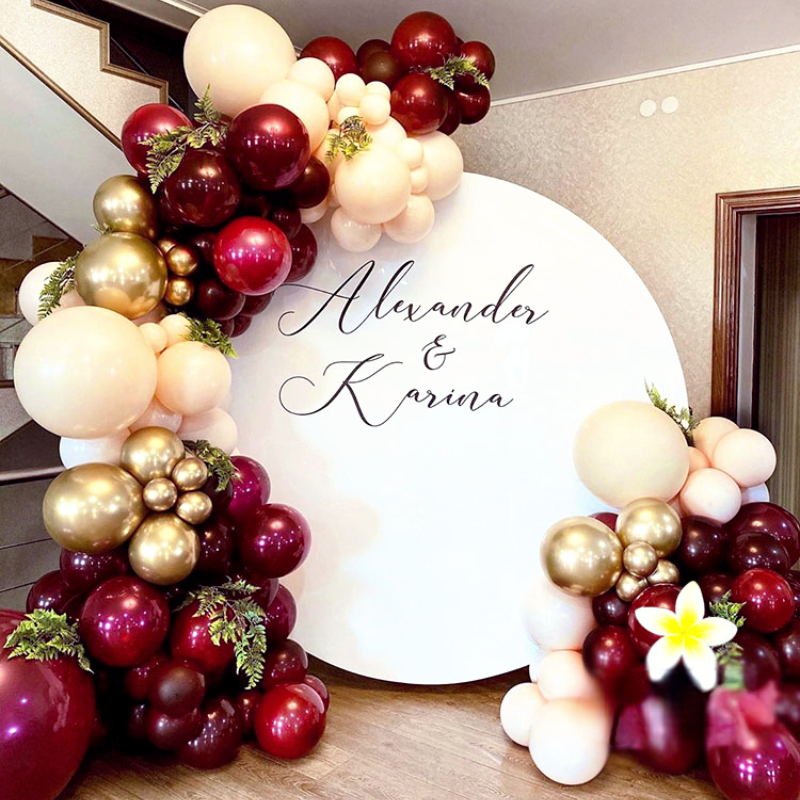 4PCS Wedding Decoration Welcome Door Props Graduation Anniversary Engagement Frame Sign Background Circle Arch Backdrops Balloon Flower Plinth Cake Ba