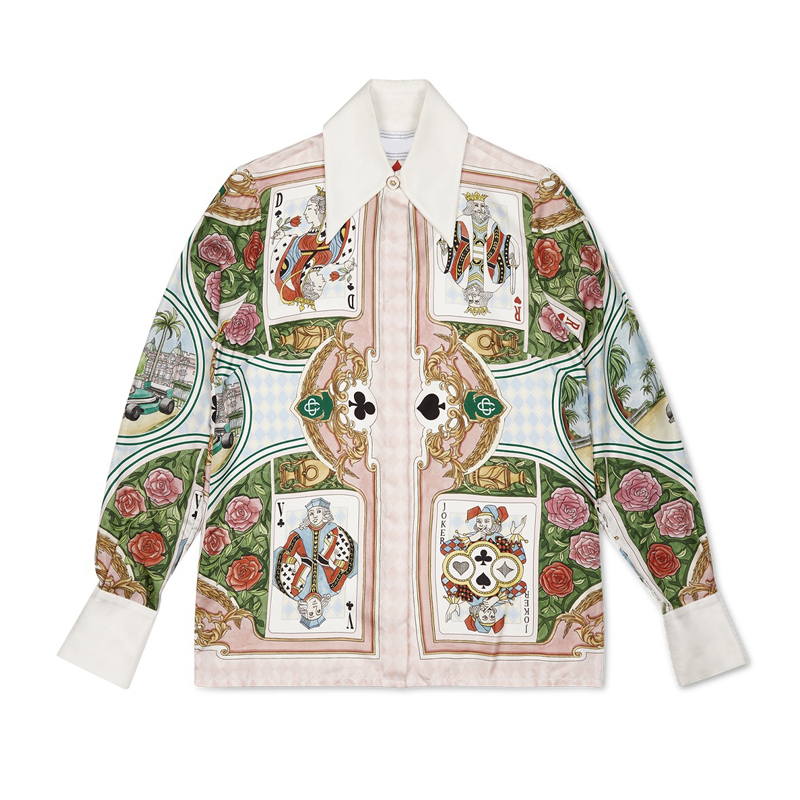22SS Casabblannca le jardin des cartes Shirts Man Women Fashion Summer Beach vacation long sleeve hawaii FZCS132, As pics
22SS Casabblannca le jardin des cartes Shirts Man Women Fashion Summer Beach vacation long sleeve hawaii FZCS132, As pics