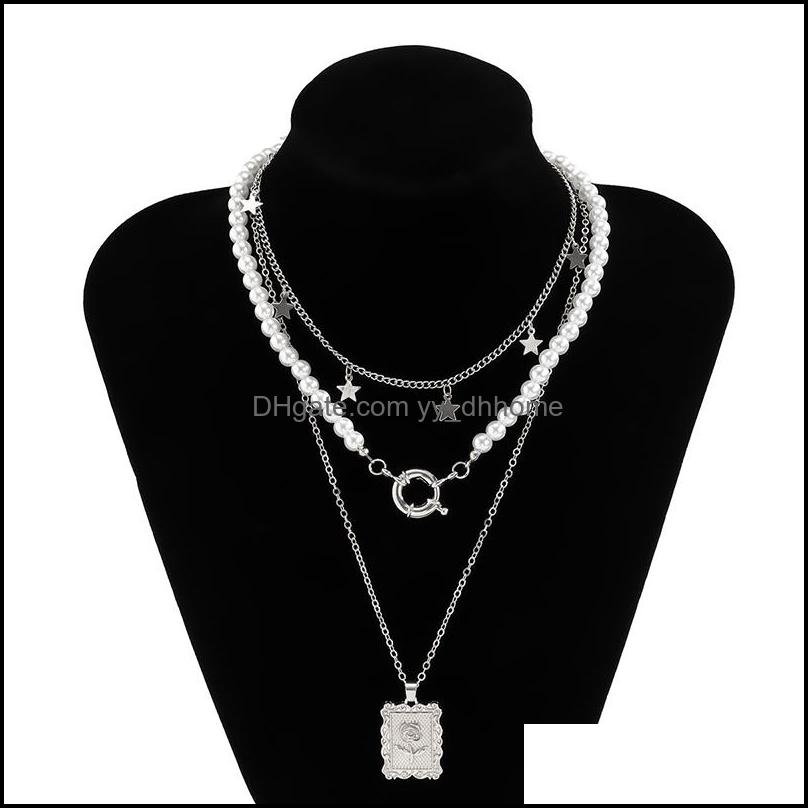 Pendant Necklaces Pendants Jewelry Creative Diamond Retro Simple Chains Stitching Pearl Inlaid With Rose Tag Clavicle Chain Dinner Party N
Pendant Necklaces Pendants Jewelry Creative Diamond Retro Simple Chains Stitching Pearl Inlaid With Rose Tag Clavicle Chain Dinner Party N