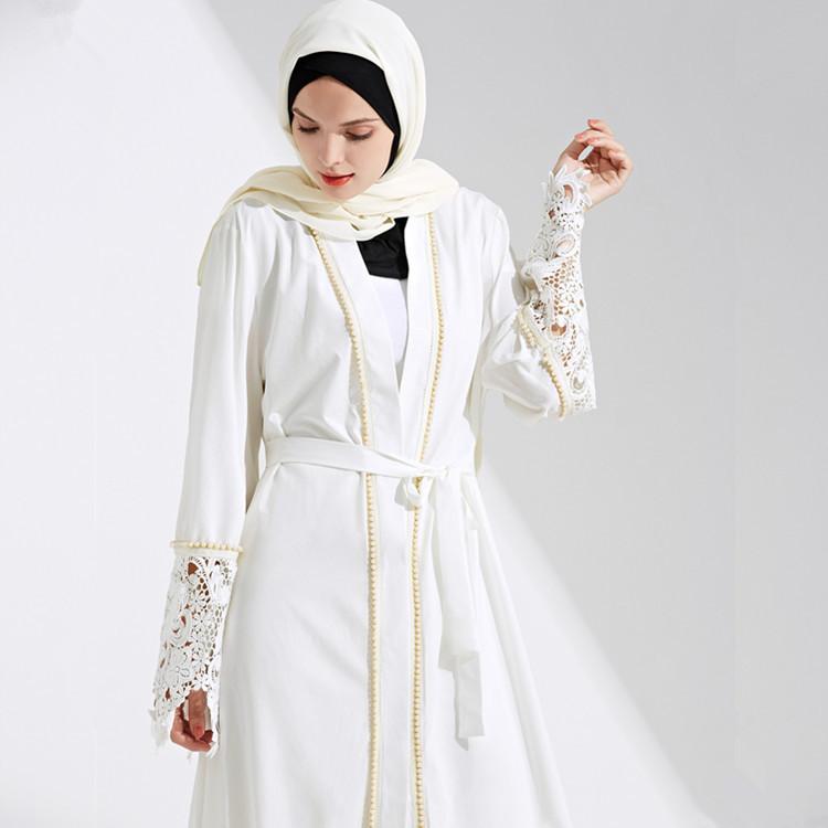 Ethnic Clothing Muslim Fashion Women White Lace Pearl Stitching Dubai Cardigan Caftan Robe Abaya Elegant Turkish Dress European
Ethnic Clothing Muslim Fashion Women White Lace Pearl Stitching Dubai Cardigan Caftan Robe Abaya Elegant Turkish Dress European