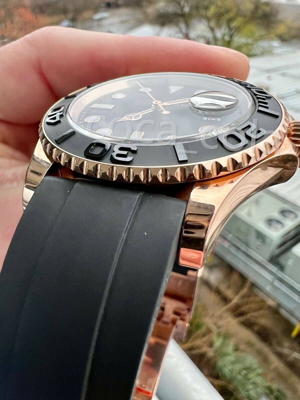 Luxury Original Box waterproof HOT selling watches Rose Gold 40mm Rubber men Automatic Wristwatch Fashion Men's Diver Watch, Black
Luxury Original Box waterproof HOT selling watches Rose Gold 40mm Rubber men Automatic Wristwatch Fashion Men's Diver Watch, Black