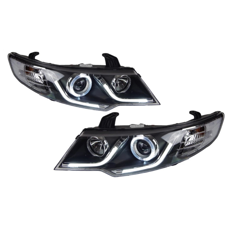 2 PCS Auto Car Head Light Parts For KIA Forte 2009-2013 LED Lamps Headlight Replacement DRL Dual Beam Lens Headlights