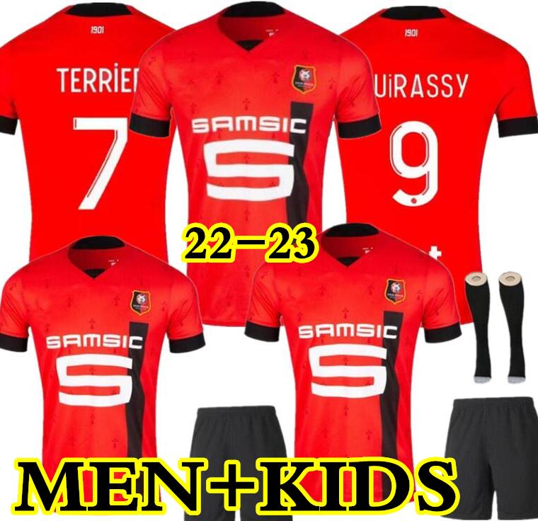 22 23 Stade Rennais soccer jerseys Rennes maillot de foot 2022 2023 SULEMANA BOURIGEAUD TERRIER DOKU TAIT Guirassy MAJER AGUERD TRAORE football shirt Men kids kits, Black
22 23 Stade Rennais soccer jerseys Rennes maillot de foot 2022 2023 SULEMANA BOURIGEAUD TERRIER DOKU TAIT Guirassy MAJER AGUERD TRAORE football shirt Men kids kits, Black
