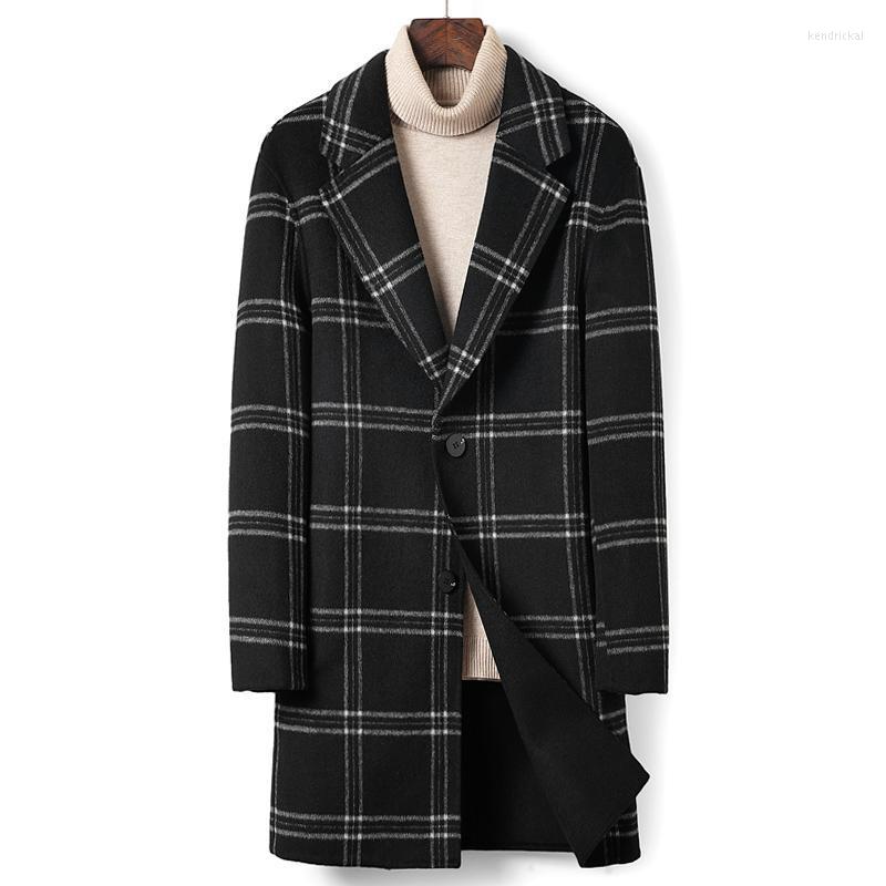 Men's Wool & Blends Winter Woolen Coat Jackets Men Casual Slim Long Mens Trench Single Breasted British Style Plaid Outwear Windbreaker Kend, Black
Men's Wool & Blends Winter Woolen Coat Jackets Men Casual Slim Long Mens Trench Single Breasted British Style Plaid Outwear Windbreaker Kend, Black