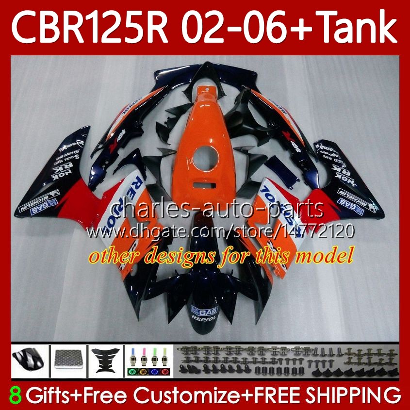 OEM Fairings For HONDA CBR-125 CBR 125 R CC 02-06 Bodywork 124No.138 CBR 125R 125CC CBR125R 2002 2003 2004 05 06 CBR125RR CBR-125R 02 03 04 2005 2006 