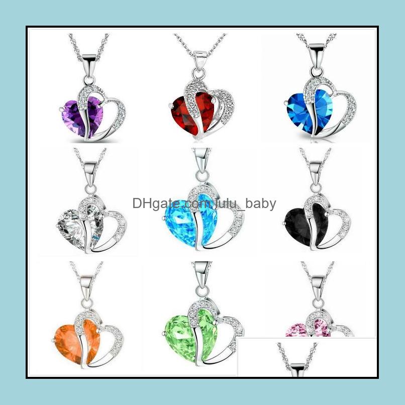 Pendant Necklaces Pendants Jewelry Women Fashion Heart Crystal Rhinestone Sier Chain Necklace 10 Color Length 17.7" Inch For Girls Gift Dr
Pendant Necklaces Pendants Jewelry Women Fashion Heart Crystal Rhinestone Sier Chain Necklace 10 Color Length 17.7" Inch For Girls Gift Dr